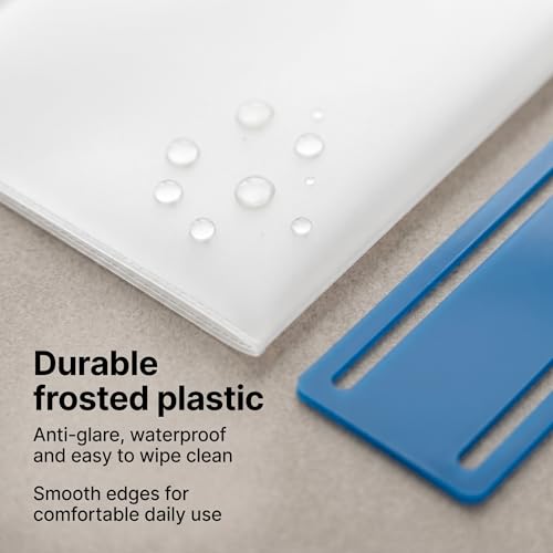 Mahjong Card Sleeve Positioning Set,Includes 4Pcs Clear Frosted Card Sleeve and 4Pcs Line Finder,Compatible with Mahjong Card Accessories Set,with Storage Bag - color: Blue