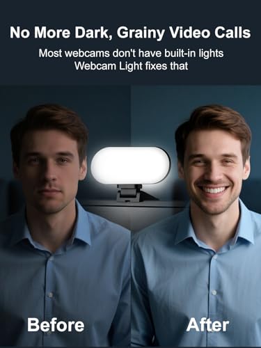 Video Conference Lighting & Computer Light – USB LED Panel for Laptop & Desktop, Plug-and-Play Webcam Light for Zoom, Teams, Streaming & Remote Work, 3 Color Modes & 10 Brightness Levels