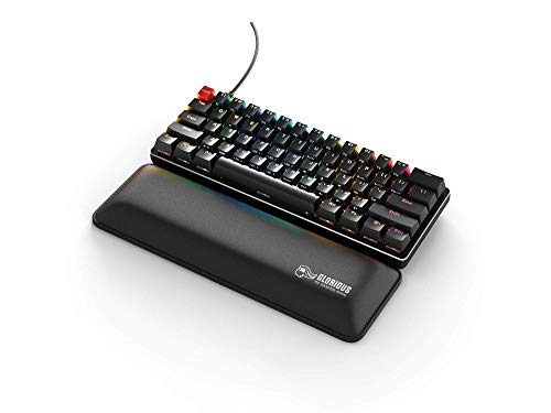 Glorious Wrist Pad/Rest - Compact - Black - Mechanical Keyboards, Stitched Edges, Ergonomic | 12x4 inches | 25mm/1in Thick (GWR-75) Compact (Black) - color: Black, size: Compact
