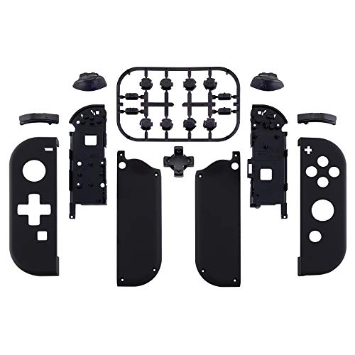 eXtremeRate Soft Touch Black Joycon Handheld Controller Housing (D-Pad Version) with Full Set Buttons, DIY Replacement Shell Case for Nintendo Switch & Switch Oled Joy-Con – Console Shell NOT Included - color: Black