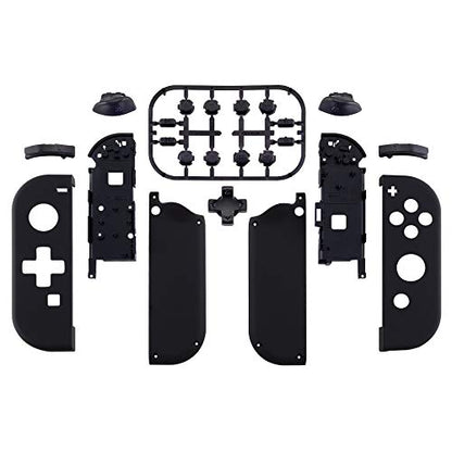 eXtremeRate Soft Touch Black Joycon Handheld Controller Housing (D-Pad Version) with Full Set Buttons, DIY Replacement Shell Case for Nintendo Switch & Switch Oled Joy-Con – Console Shell NOT Included - color: Black