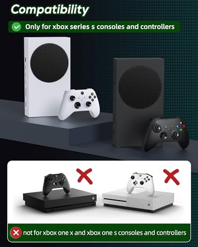 Cooling Stand & Charge Station for Xbox Series S with RGB Light Strip,White | Dual Controller Charger & Cooler Fan for XSS Console Accessories with 2*1400mAH Rechargeable Battery Pack,1*Headphone Hook - color: White