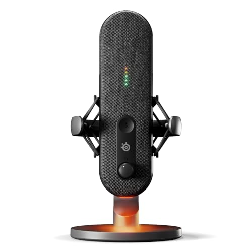 SteelSeries Alias USB Mic for PC — 3x Bigger Capsule for Gaming, Streaming and Podcasting — Sonar for Streamers Audio Software — AI Noise Cancelling — LED Mute & Level Monitoring — Shock Mount - style: Alias