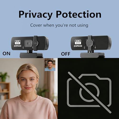 4K Webcam with Tripod, PC Ultra HD Web Camera with Microphone, PDAF Autofocus,Privacy Cover,USB A & USB C Adapter, Plug & Play,Ideal for Business Meetings&Live Streaming - size: Webcam X60 4K Kit