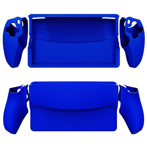 Controller Silicone Cover Controller Skin Split Protective Sleeve for PS5 PlayStation Portal Handheld Game Console Soft Rubber Case (Blue) - color: Blue