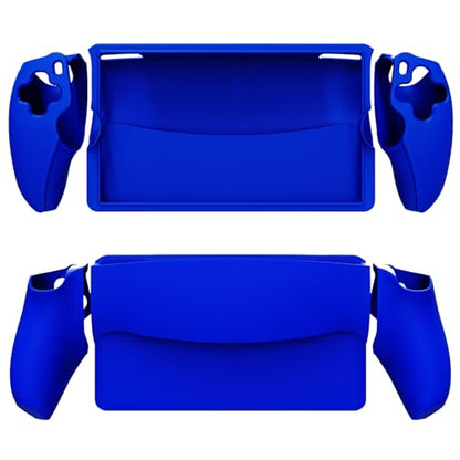 Controller Silicone Cover Controller Skin Split Protective Sleeve for PS5 PlayStation Portal Handheld Game Console Soft Rubber Case (Blue) - color: Blue