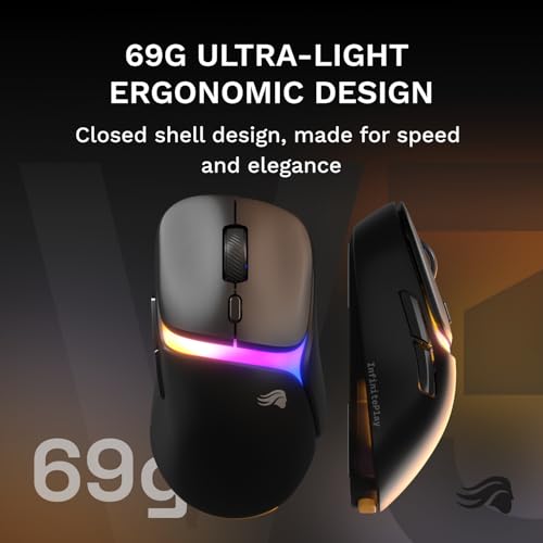 GLORIOUS Gaming Model D3 Wireless Gaming Mouse - InfinitePlay Swappable Battery, 130H Battery Life, 8k Polling, 130M Optical Switches, Ultralight 69g, 30K DPI Optical Sensor, RGB - Black - color: Black, style: Model D3 (Ergonomic)