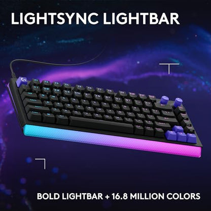 Logitech G512 X 75 TMR + Tactile Switch Mechanical Gaming Keyboard - Black | Hot-Swappable 9x TMR Rapid Trigger + Tactile Mechanical Switches, Gasket, PBT Keycaps, <8K, LIGHTSYNC RGB, for PC & Mac - color: Black, size: 75 percent, style: Tactile Switches