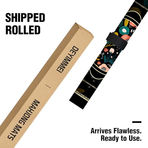 Deyimmei Mahjong Mat for Table - Non-Slip Mahjong Table Cover with Storage Pockets, Perfect Mahjong Accessories & Gifts for Women, Men, and Mahjong Enthusiasts (Midnight Bloom) - style: Midnight Bloom