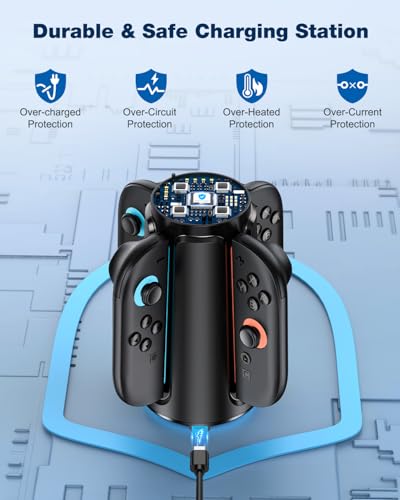 Switch 2 Charging Dock for Nintendo Controller Joy Con (2025), Mocagen Joy-Con 2 Charger Station with Dynamic Light, Magnetic Mount for 4 in 1 Switch 2 Joy-con Accessories - size: Round