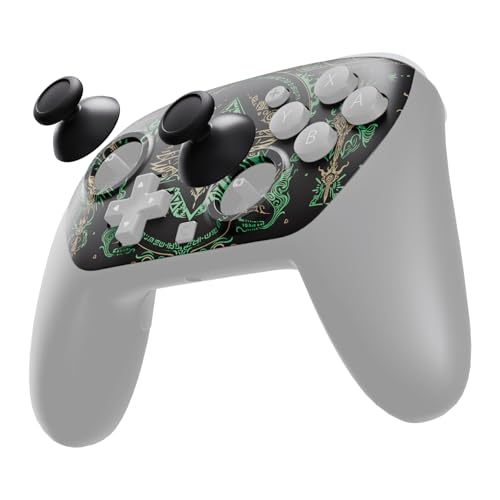eXtremeRate DIY Replacement Faceplate Shell for Nintendo Switch 2 Pro Controller, Custom Front Housing Case, Thumbsticks and Screwdriver Tools for Switch 2 Pro Controller - Totem of Kingdom Black - color: Totem of Kingdom Black
