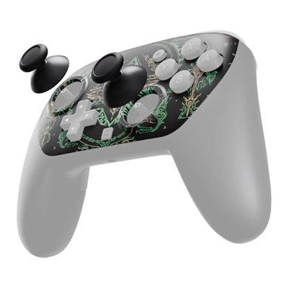 eXtremeRate DIY Replacement Faceplate Shell for Nintendo Switch 2 Pro Controller, Custom Front Housing Case, Thumbsticks and Screwdriver Tools for Switch 2 Pro Controller - Totem of Kingdom Black - color: Totem of Kingdom Black