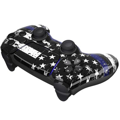 Custom Controllerzz Custom Wireless Controller Compatible with PS5 - Multiple Designs Available (Blue Line) - color: Blue Line