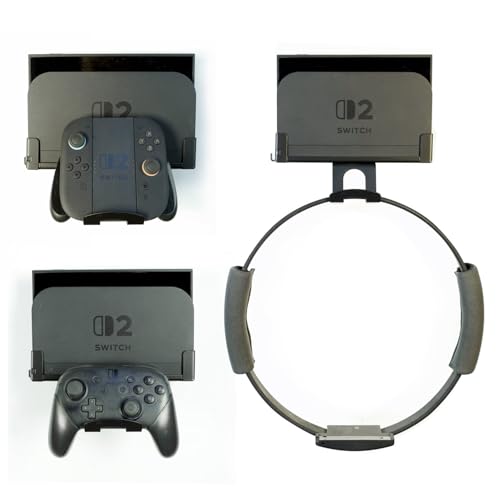 Wall Mount for Switch2 with Controller Holder | All metal ,Easy to install,simple and elegant,Space-Saving Sturdy 2-in-1 Holder