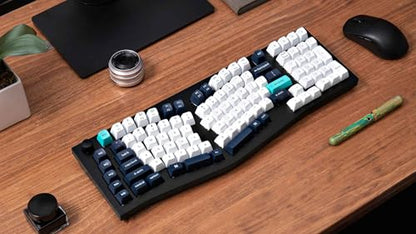 Keychron Q13 Max Alice QMK Wireless Custom Ergonomic Mechanical Keyboard | BT5.2/2.4GHz/USB-C, Hot Swappable Red Switch, PBT Keycap, RGB Backlight, Knob, Mac&Windows Compatible, Ergonomic Design