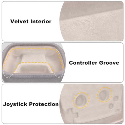 Baval Hard Case for Playstation 5 PS5 DualSense Wireless Controller | Protective Storage Box, Specifically Design for PS 5 Controller, Soft Velvet Lining, Customized Slots, Snug Fit, Sandstone - color: Sandstone Hard Case