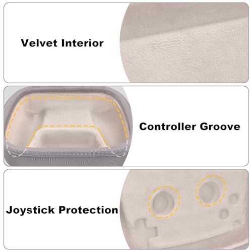 Baval Hard Case for Playstation 5 PS5 DualSense Wireless Controller | Protective Storage Box, Specifically Design for PS 5 Controller, Soft Velvet Lining, Customized Slots, Snug Fit, Sandstone - color: Sandstone Hard Case