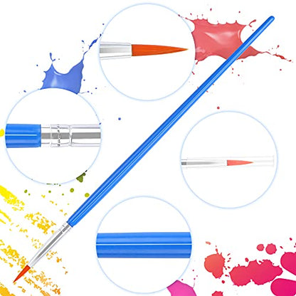 30 Pcs Round Paint Brushes, Small Brush Bulk for Miniature Detail Painting | Nylon Bristles Plastic Short Handle, Art Crafts School Projects, Flat Detail Painting, Crafts Face Painting - style: Round Paint Brushes