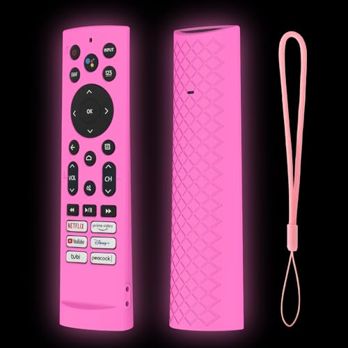 Silicone Case Cover for Voice Remote ERF3A90 for U7G U8 U9G Series 4K ULED, Glow Hot Pink Sleeve - color: Glow Pink