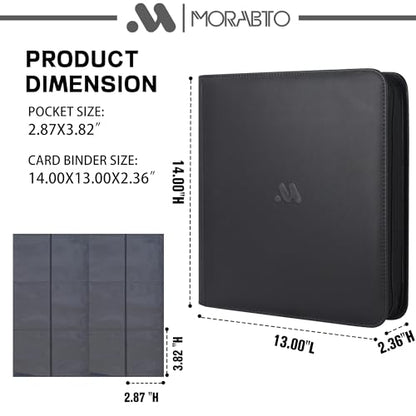 Card Binder 12 Pocket,Trading Card Binder Holds up to 1200 Cards with 50 Sleeves,Zipper Card Holder Album Compatible with TCG Card/Game Cards/Sports Card - color: Black, size: 12 Pocket 1200