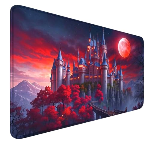 MTG Playmat- Stitched Edges Forest TCG Playmat-Non-Slip Landscape Play Mat Smooth Surface Rubber Base Board Game Mousepad 24x14 inches for Trading Card Game Playing with Storage Bags - color: Night Color Stitched Edges Mats