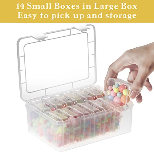 Mathtoxyz Small Bead Organizers, 30 Pieces Plastic Storage Cases Mini Clear Bead Storage Containers Transparent Boxes with Hinged Lid and Rectangle Clear Craft Supply Case - color: Clear - 2P