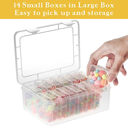 Mathtoxyz Small Bead Organizers, 30 Pieces Plastic Storage Cases Mini Clear Bead Storage Containers Transparent Boxes with Hinged Lid and Rectangle Clear Craft Supply Case - color: Clear - 2P