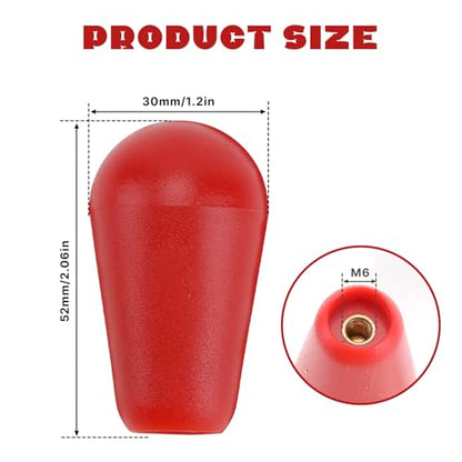 Gallipower 2Pcs Red Ellipse Oval Joystick Head,Arcade Joystick Ball Top Handle Rocker Round Head,Arcade Kit DIY Replacement Parts - color: style 11