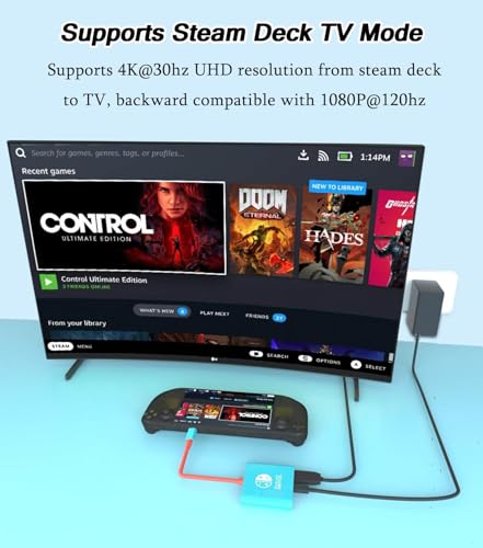 Switch Dock, TV Docking Station for Nintendo Switch/Switch OLED/Steam Deck, 4K@30HZ/1080P@60HZ Portable Switch TV Dock with PD 100W Charging, USB 3.0 Port（3-in-1 - style: Adapter