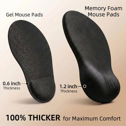 Ergonomic Mouse Pad with Wrist Rest, Memory Foam Wrist Support Mousepad with Non-Slip PU Base, Pain Relief Mouse Pads for Office Gaming & Home (Black) - color: Black
