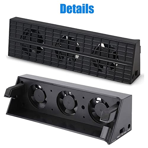 Linkhood Cooling Fan for PS4 Slim, External USB Cooler Game Console Cooling Fan with Extra USB3.0 Port for Sony PlayStation 4 Slim Console (for PS4 Slim Only)