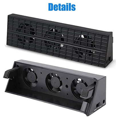 Linkhood Cooling Fan for PS4 Slim, External USB Cooler Game Console Cooling Fan with Extra USB3.0 Port for Sony PlayStation 4 Slim Console (for PS4 Slim Only)