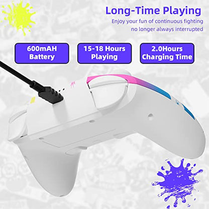 Mytrix Wireless Switch Controller fo Switch, Windows PC iOS Android Steam/Steam Deck, 7 Color RGB Lighting Pro Controller with Turbo, Motion, Vibration, Wake-Up, Headphone Jack (Tri-color) - color: Tri-Color