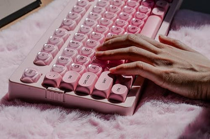 ZORNHER ZH980 Foundation Mechanical Keyboard,95% Pink Creamy Keyboard with Number Pad,Cute Jelly MOA Profile Keycaps,Silent Quiet Switches,Hot-Swappable - color: Pink Foundation, size: Silent Switch