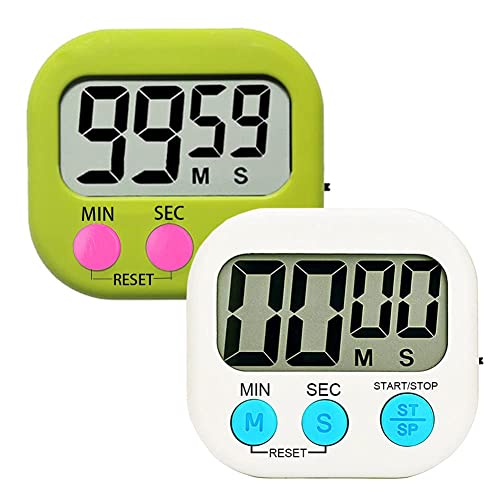 MSART 2 Pack Digital Kitchen Timers with ON/Off Switch & Loud Alarm