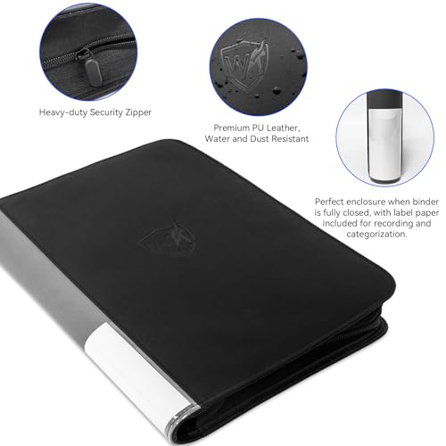 Graded Card Binder, Holds 60 PSA Slabs, 6 Pocket Slab Binder for PSA CGC CSG Slabs, Premium Ringless Zipper Card Collection Album,gray-black - color: Graded Card Binder-40 Pockets, size: 6 Pocket