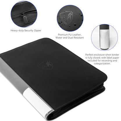 Graded Card Binder, Holds 60 PSA Slabs, 6 Pocket Slab Binder for PSA CGC CSG Slabs, Premium Ringless Zipper Card Collection Album,gray-black - color: Graded Card Binder-40 Pockets, size: 6 Pocket