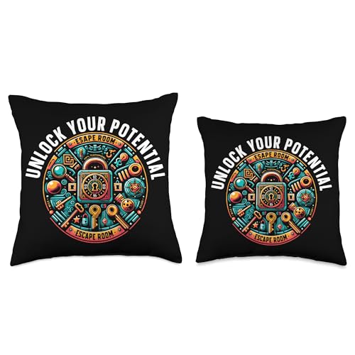 Escape Room Roomescape Puzzle Room Exit Game Throw Pillow - size: 18x18