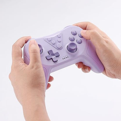 EasySMX Wireless Bluetooth Game Controller Compatible with Switch, Wake-up Support, 6-Axis Gyroscope, Turbo Mode & Adjustable Vibration - color: Purple