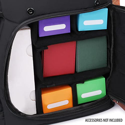 ENHANCE Designer Edition TCG Backpack - MTG Deck Bag Card Binder Space, TCG Deck Box Storage, MTG Playmat Holder - Card Storage Compatible with Magic the Gathering, Pokemon, Lorcana (Canvas Black) - color: Canvas Black