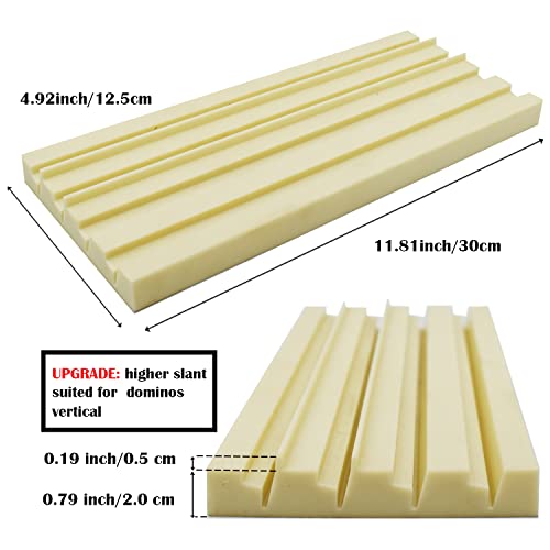 Yuanhe Plastic Domino Card Holders - Dominoes Tile Stand Organizer and Playing Card Game Racks/Trays, Set of 4