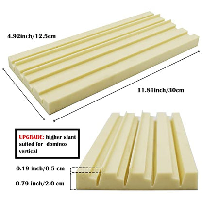 Yuanhe Plastic Domino Card Holders - Dominoes Tile Stand Organizer and Playing Card Game Racks/Trays, Set of 4