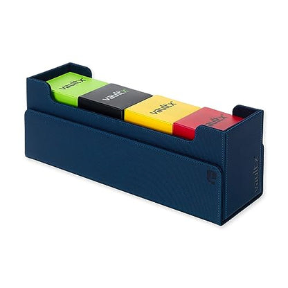 Vault X Card Storage Box, Exo-Tec Material, Detachable Magnetic Lid, with Dividers & Foam Fillers, for Trading Cards (Blue)