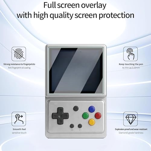 Pidynx Accessories Kit Compatible with Anbernic RG ROTATE, Protective Carrying Pouch & 2Pcs Tempered Glass Screen Protector for 3.5 Inch Handheld Game Console