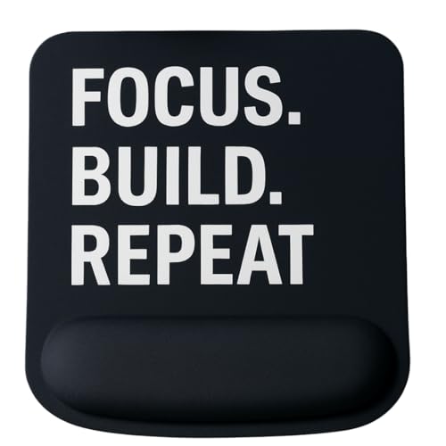 Ergonomic Memory Foam Mouse Pad with Wrist Support, Orange, Ultra-Smooth Surface, Anti-Slip Base (Text, Medium) - color: Text