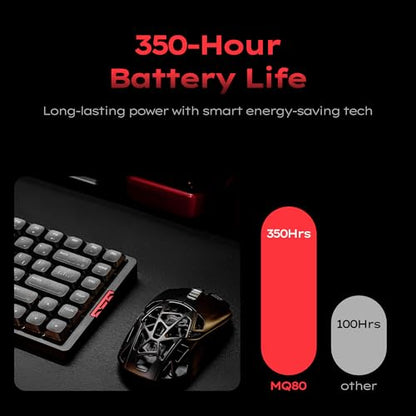 IQUNIX MQ80 Low Profile Mechanical Keyboard for Work and Gaming Tri Mode Wireless Wired CNC Aluminum Hot Swappable RGB Backlit Long Battery Life VIA Support (Black) - style: Shadow Black