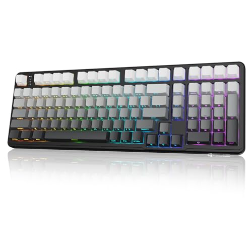 ATTACK SHARK X98 Wireless Mechanical Keyboard,RGB Backlit,Tri-Mode BT5.0/2.4GHz/USB-C Hot-Swappable,PBT Keycaps,Pre-lubed Linear Switches Computer Gaming Keyboard for PC/Tablet/PS5/Xbox - color: Moonlight