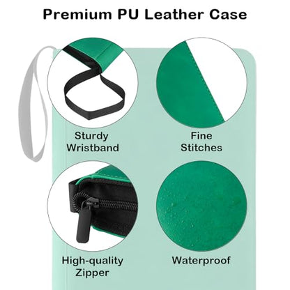 Prilino Ringless Trading Card Binder, 9 Pocket, 432 Storage Capacity, Green | Premium Double-Sided PU Leather & Side Load Design, Smooth Page Turning, Tight Zip Closure, Conveniently Fits Sleeved Cards - color: Green