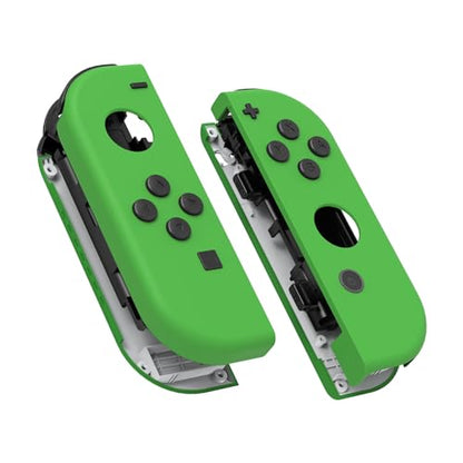 eXtremeRate DIY Replacement Shell Buttons for Nintendo Switch & Switch OLED, Green Soft Touch Custom Housing Case with Full Set Button for Joycon Handheld Controller - Console Shell NOT Included - color: Green