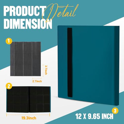 Card Binder 9-Pockets, Trading Card Binder, 20 Pages, 360 Card Capacity Collection Binder, Card Folder for MTG, TCG, Game Cards & Sports Cards (Malachite Blue) - color: Malachite Blue